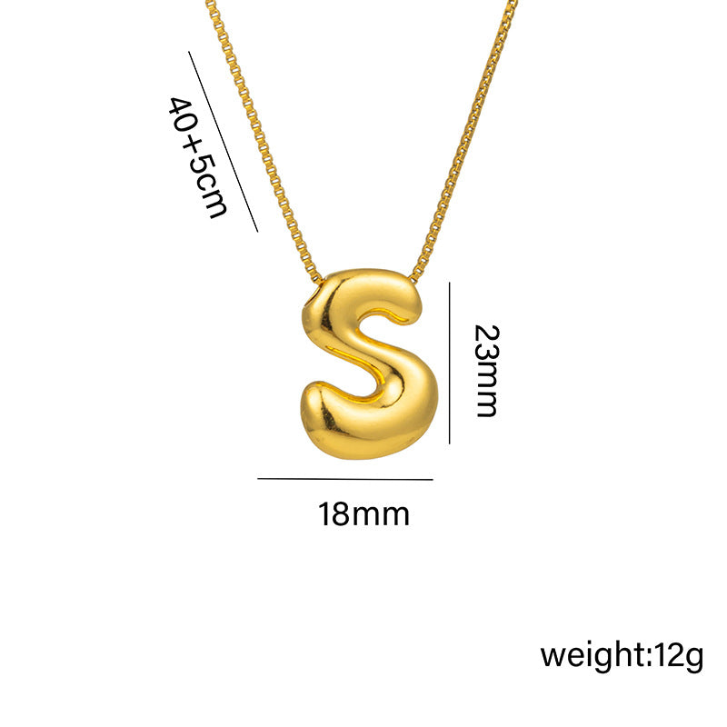 English Letter Pendant Necklace