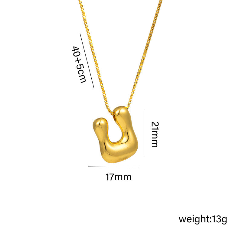 English Letter Pendant Necklace