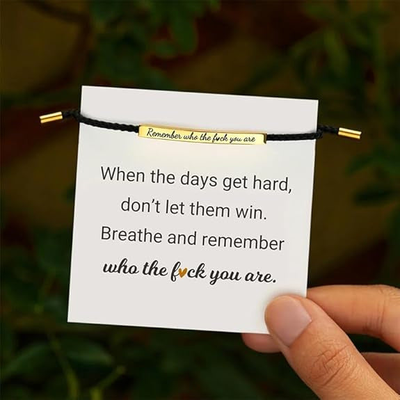 English motivational engraved bracelet girl