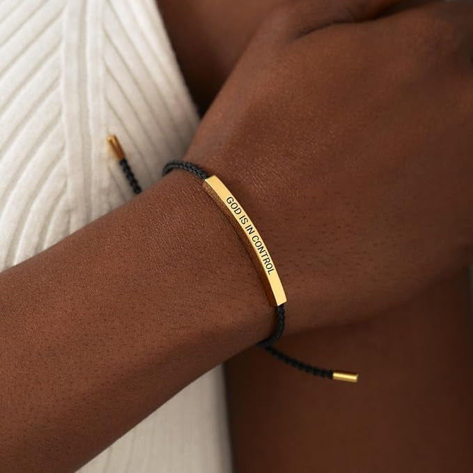 English motivational engraved bracelet girl
