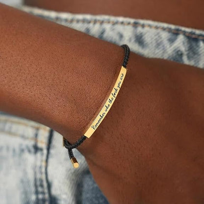 English motivational engraved bracelet girl