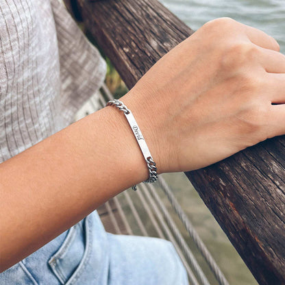 Engraved Curved Plate Bracelet