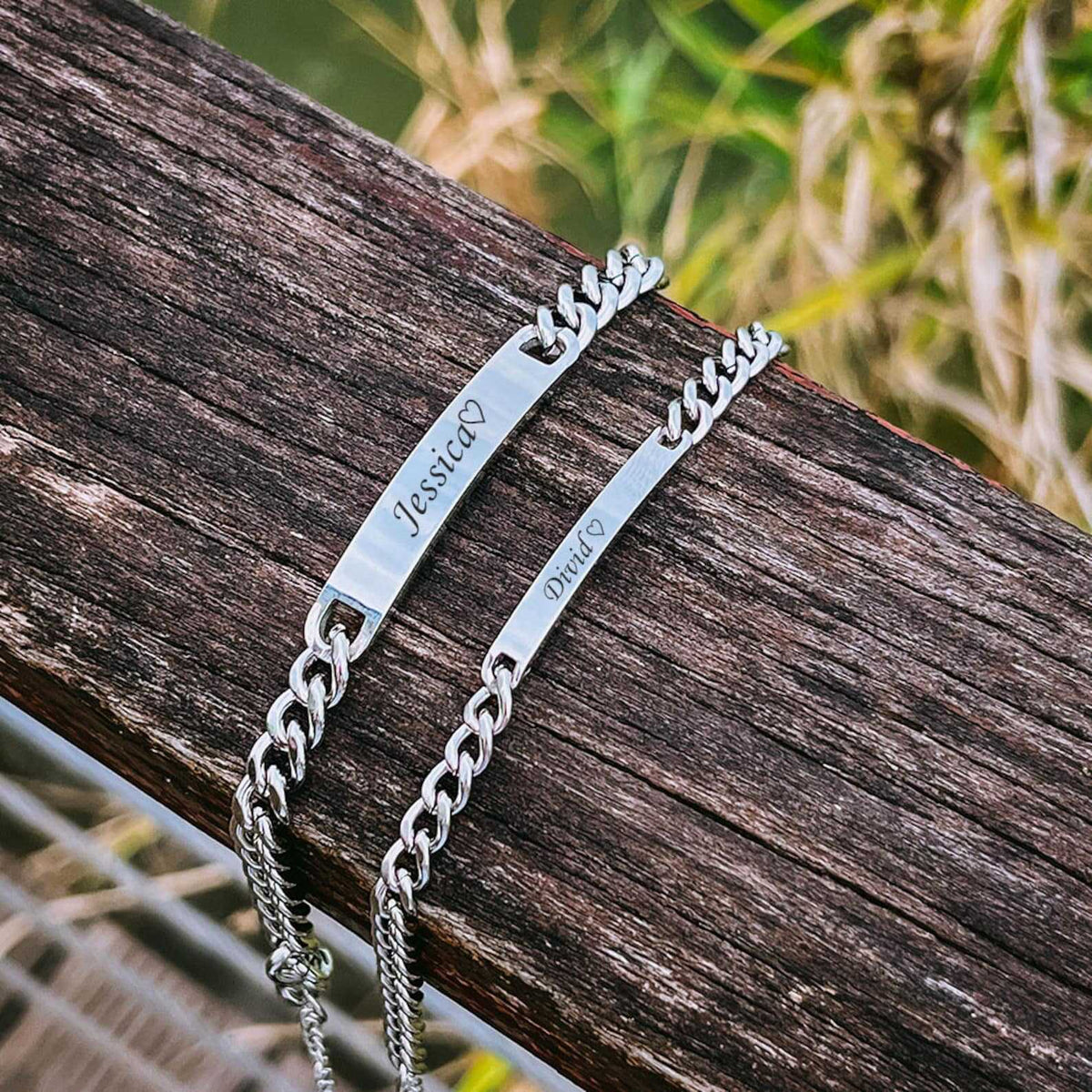 Engraved Curved Plate Bracelet