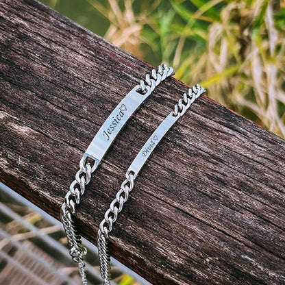 Engraved Curved Plate Bracelet