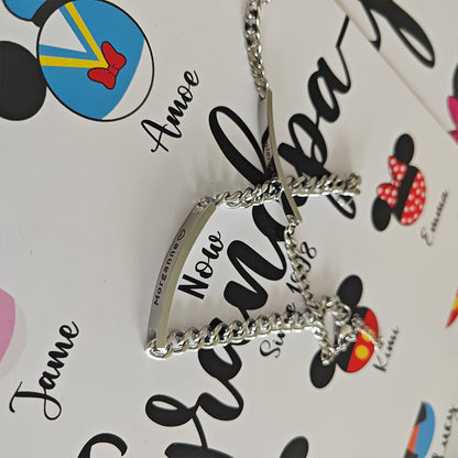 Engraved Curved Plate Bracelet
