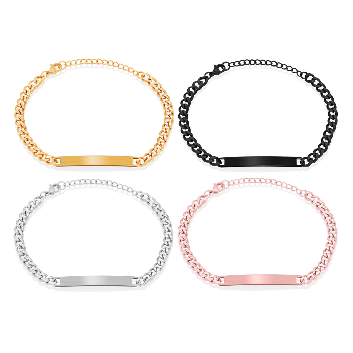 Engraved Curved Plate Bracelet