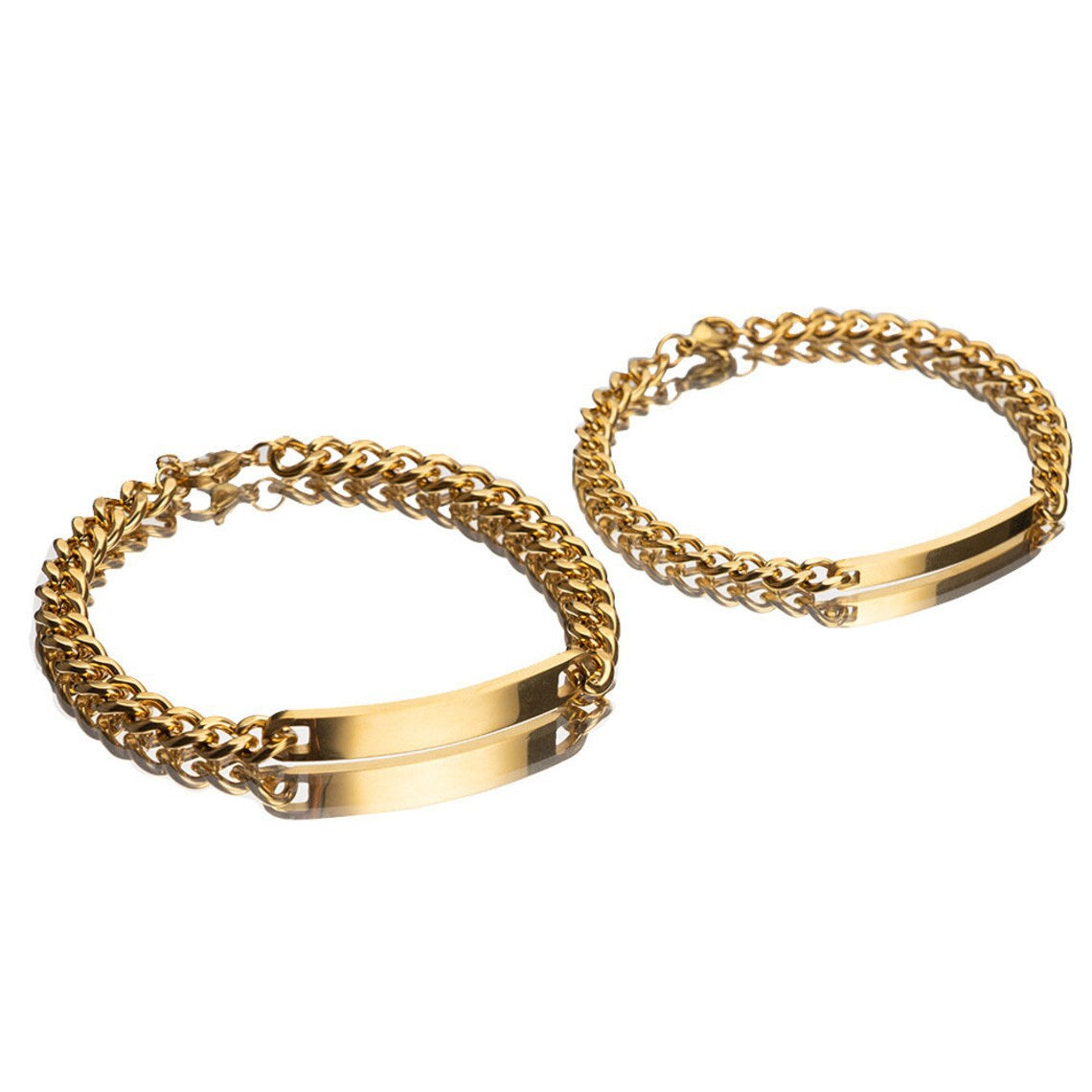 Engraved Curved Plate Bracelet