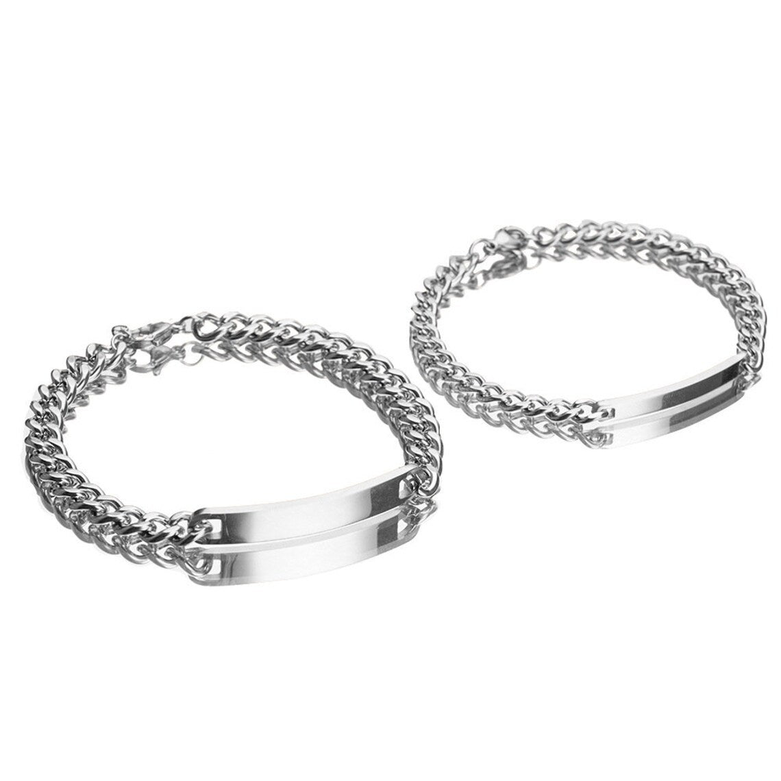 Engraved Curved Plate Bracelet