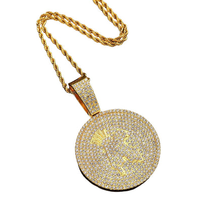 Engraved Letter Alloy Pendant Necklace