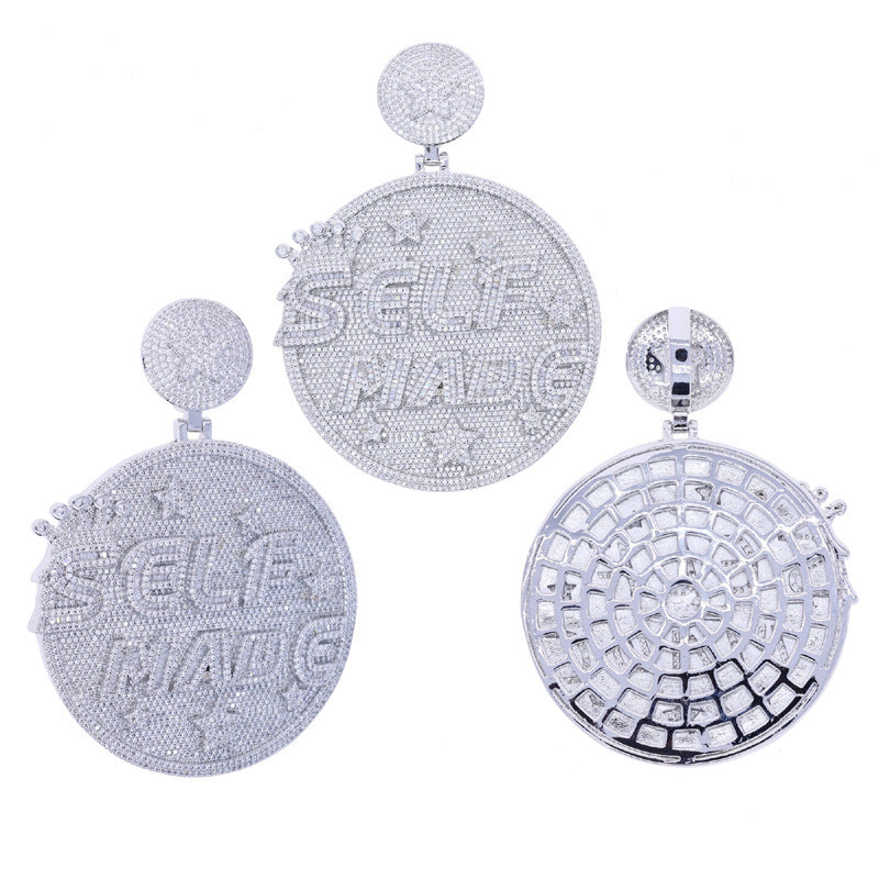 Engraved Letter Alloy Pendant Necklace