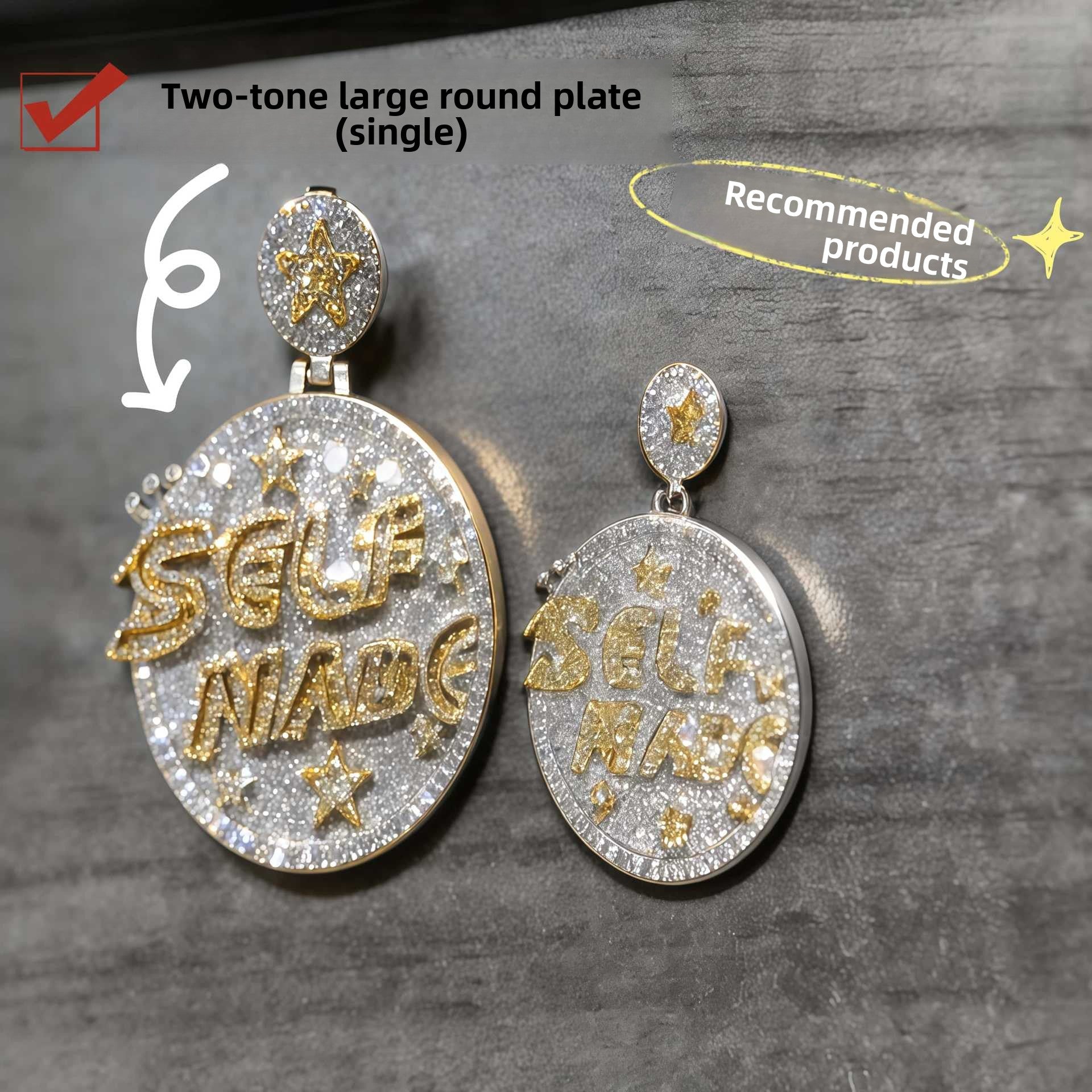 Engraved Letter Alloy Pendant Necklace