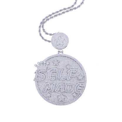 Engraved Letter Alloy Pendant Necklace