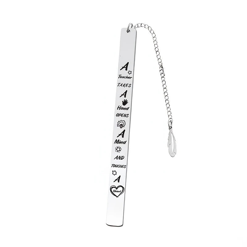 Engraved Stainless Steel Leaf Bookmark