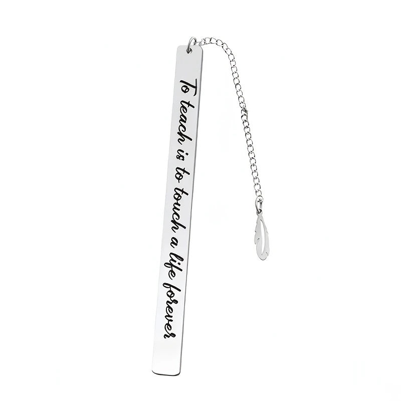 Engraved Stainless Steel Leaf Bookmark