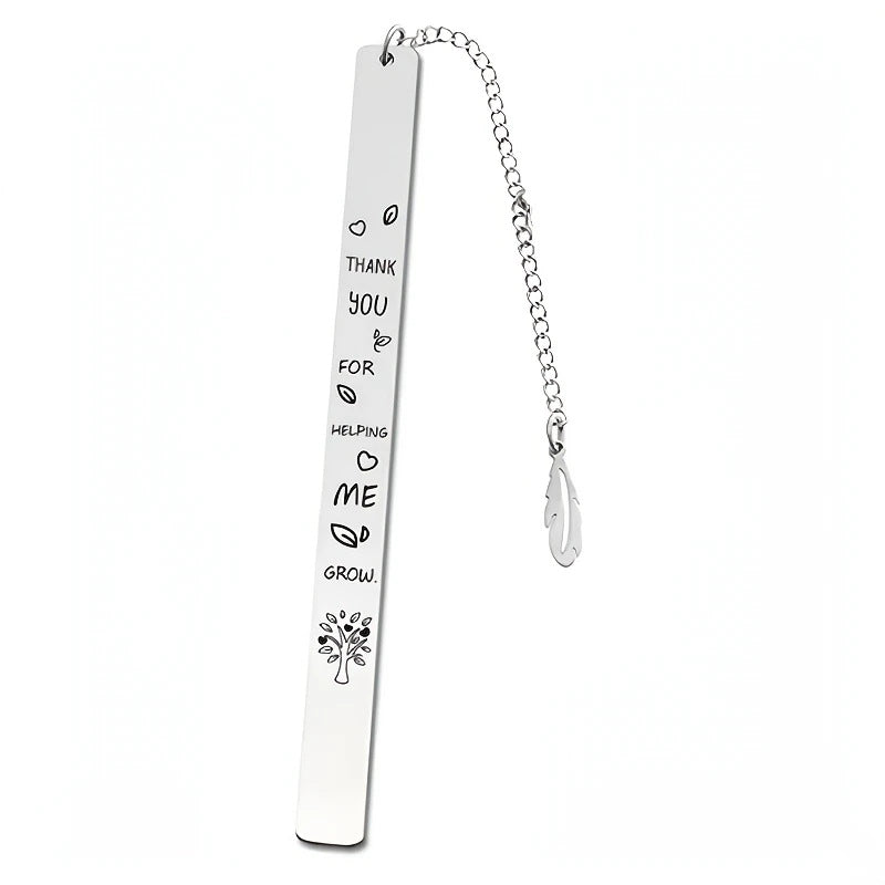 Engraved Stainless Steel Leaf Bookmark