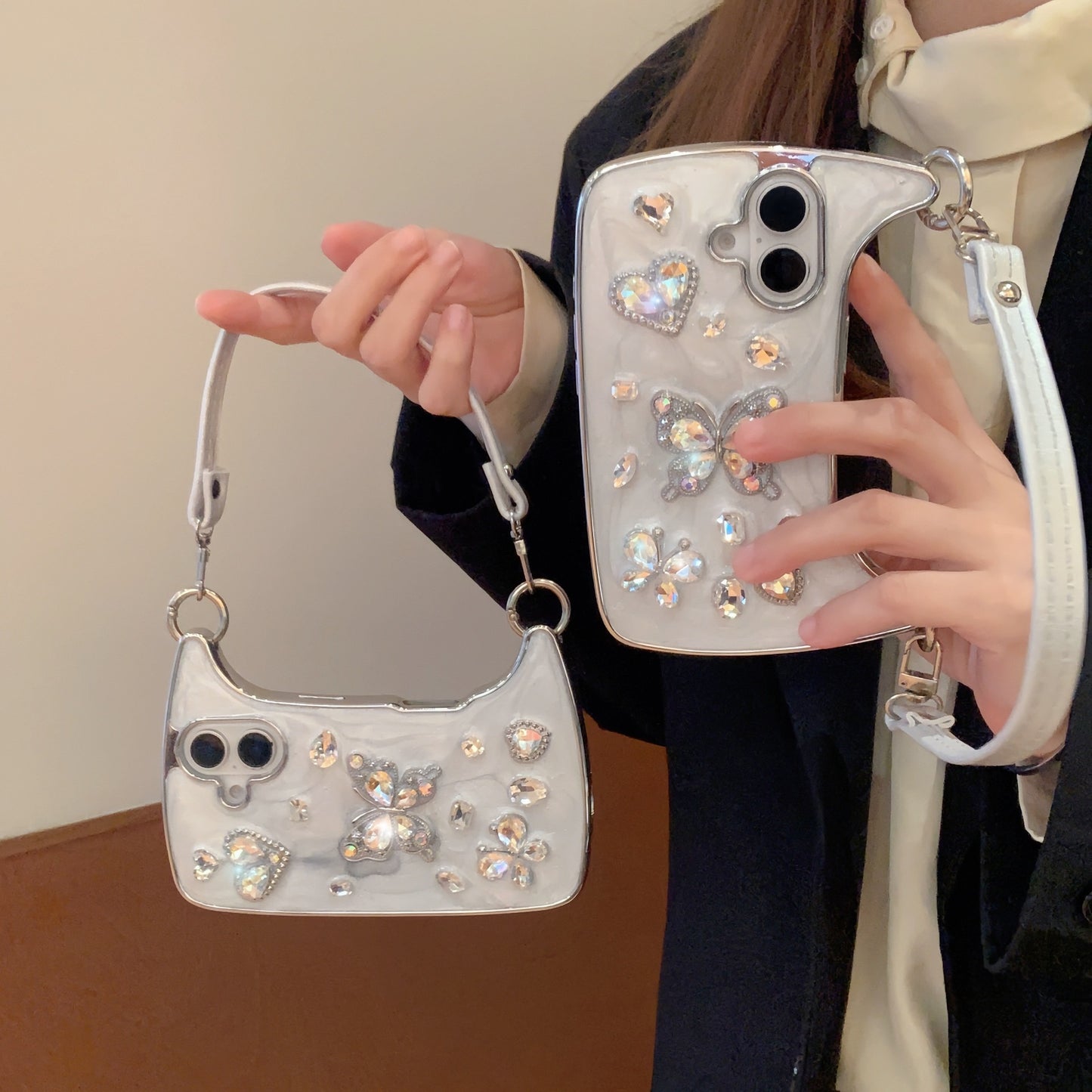 Epoxy Diamond Butterfly iPhone Case