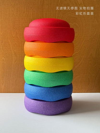 EPP Foam Rainbow Stepping Stones and Balance Board Set