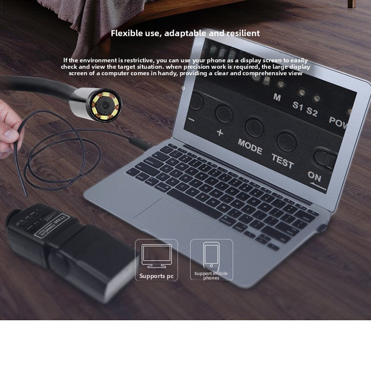Equipped with an industrial endoscope for taking photos
