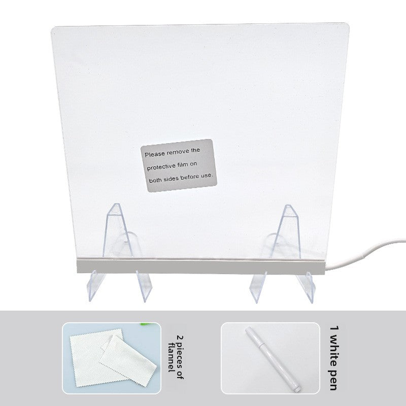 Erasable glowing message board