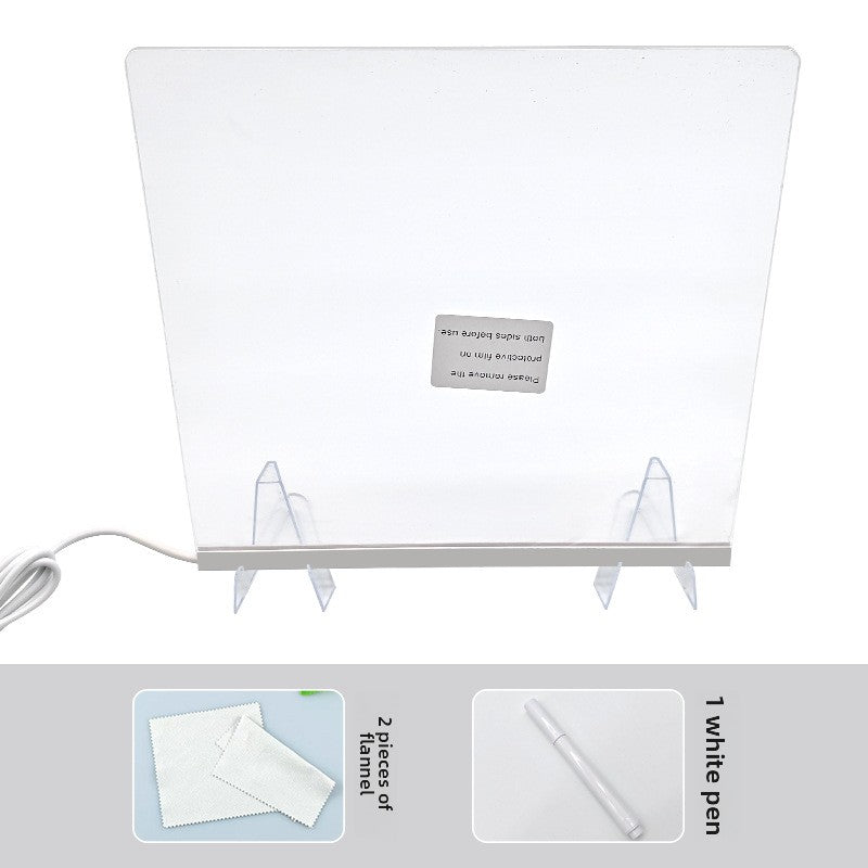 Erasable glowing message board