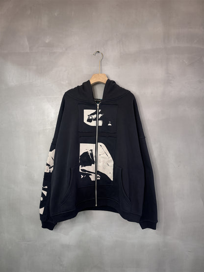 Erd Vintage Hooded Zipper Cardigan Sweatshirt
