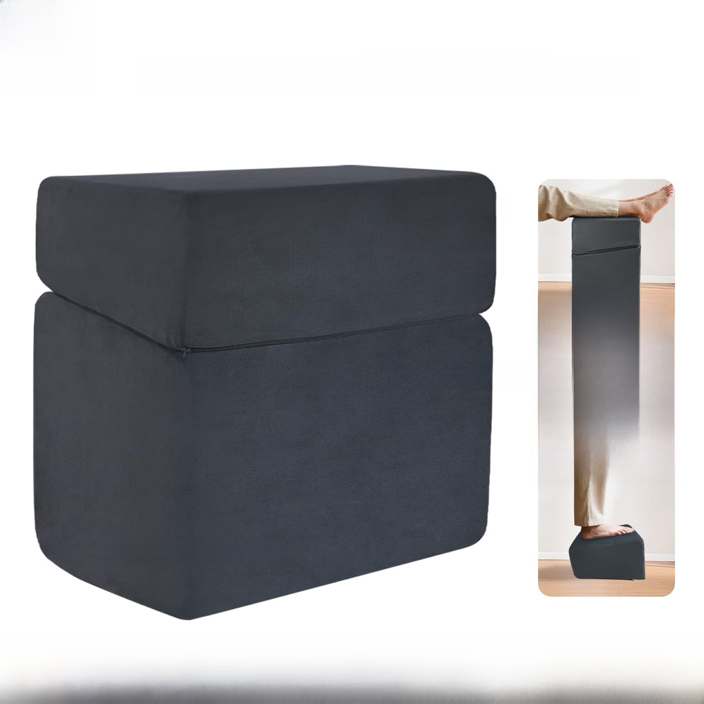 Ergonomic Adjustable Desk Footrest with Washable Cover