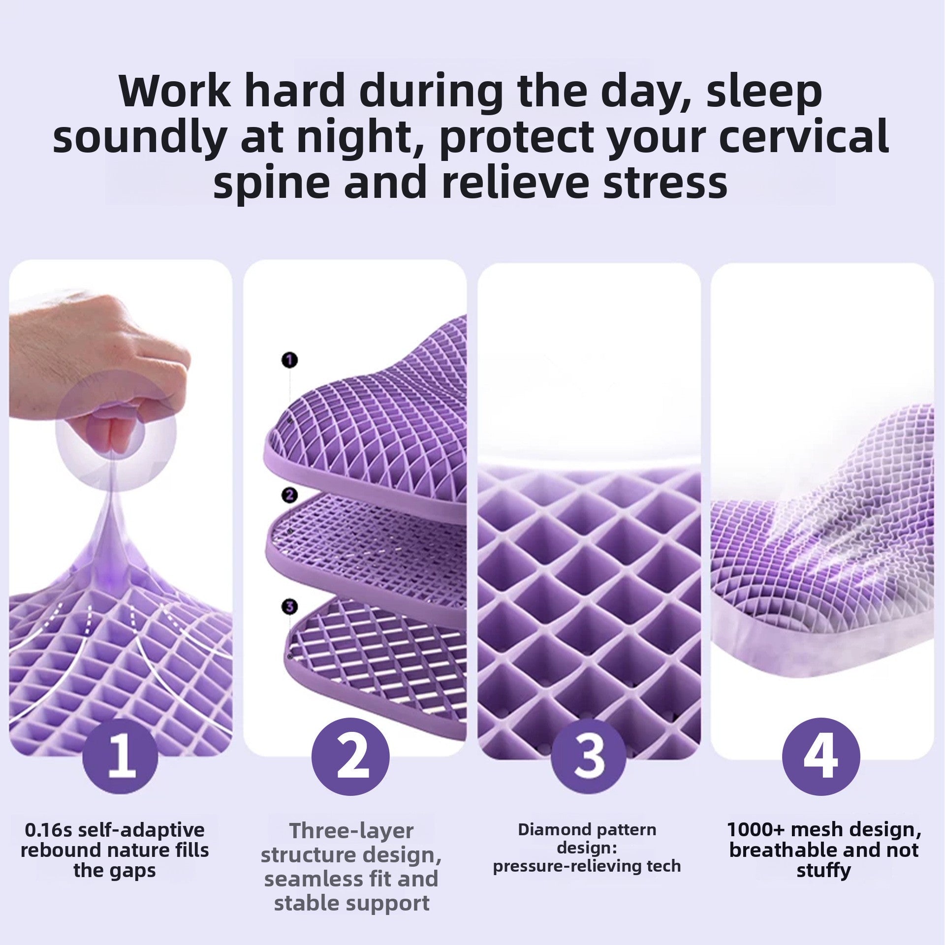 Ergonomic Breathable Cervical Support Pillow