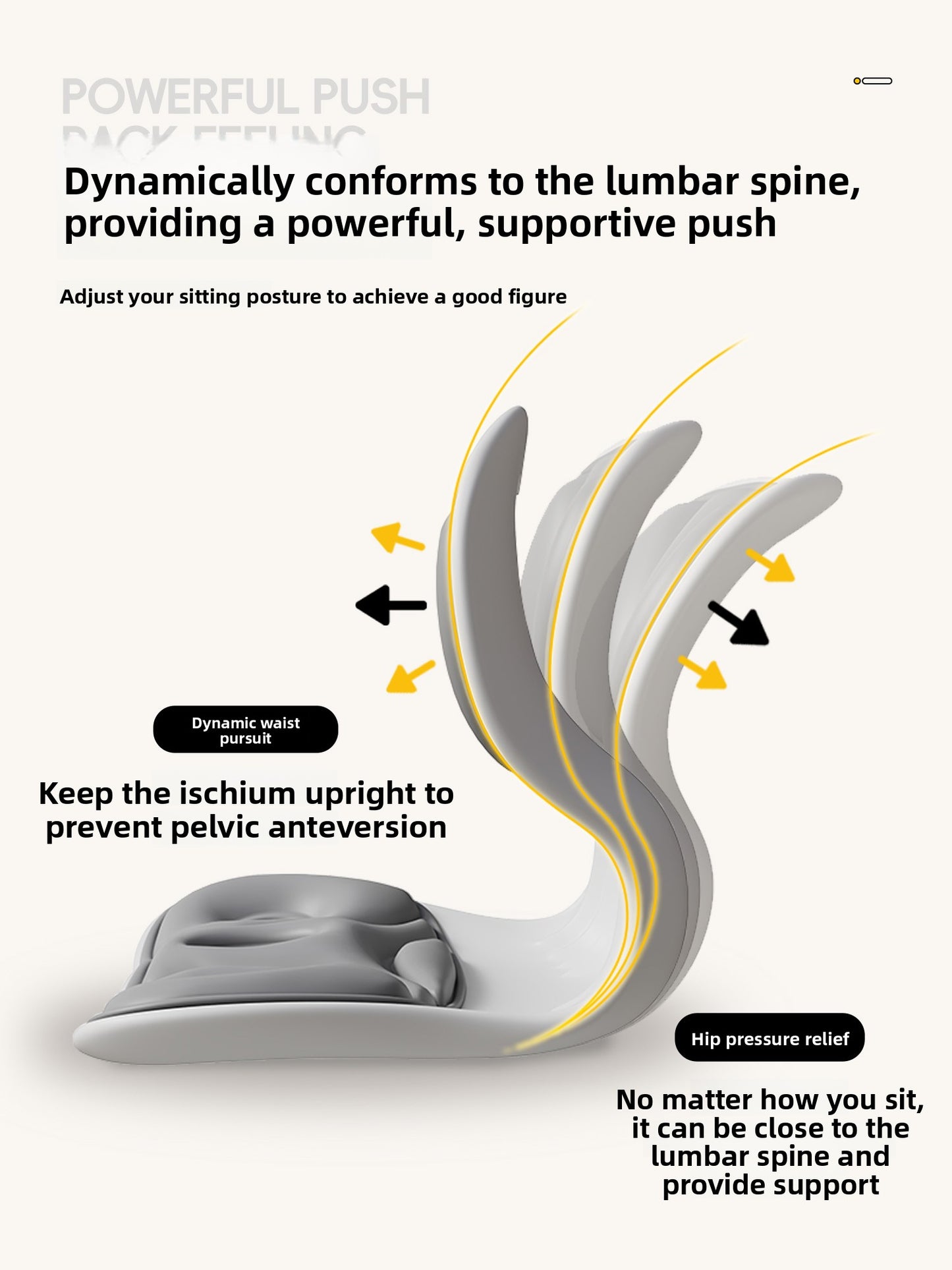 Ergonomic Lumbar Support Backrest Cushion