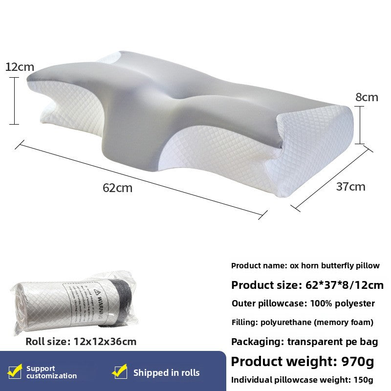 Ergonomic memory foam cervical pillow