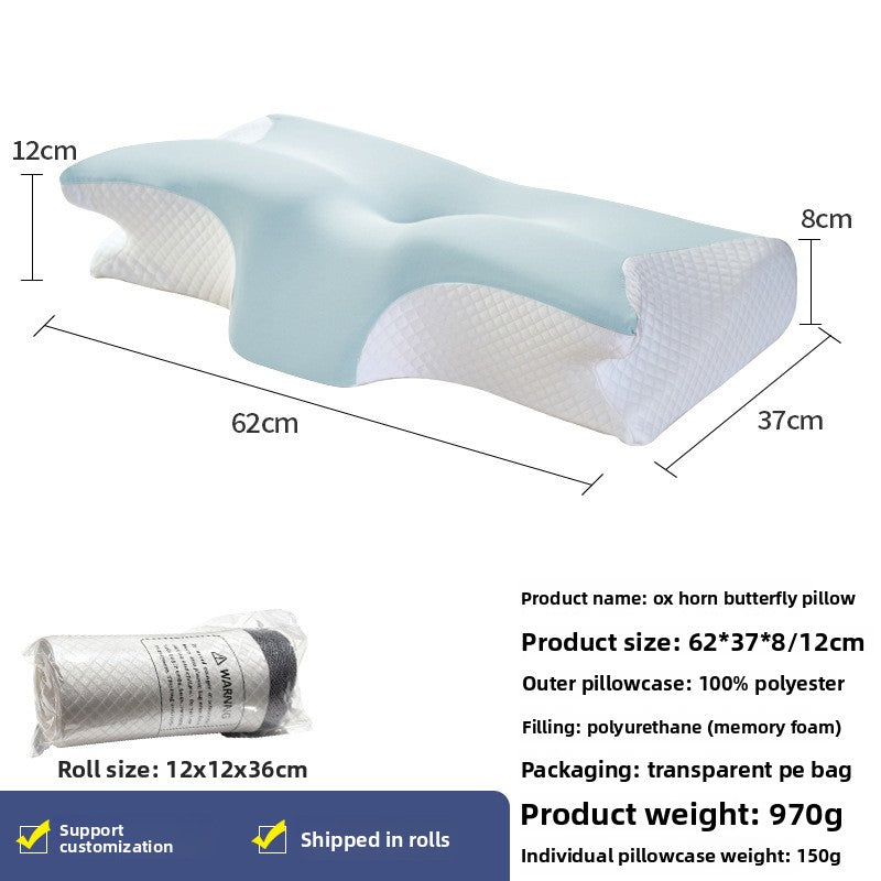 Ergonomic memory foam cervical pillow