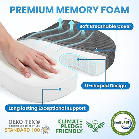 Ergonomic Memory Foam Chair Cushion