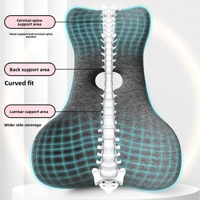 Ergonomic Memory Foam Lumbar and Neck Support Cushion