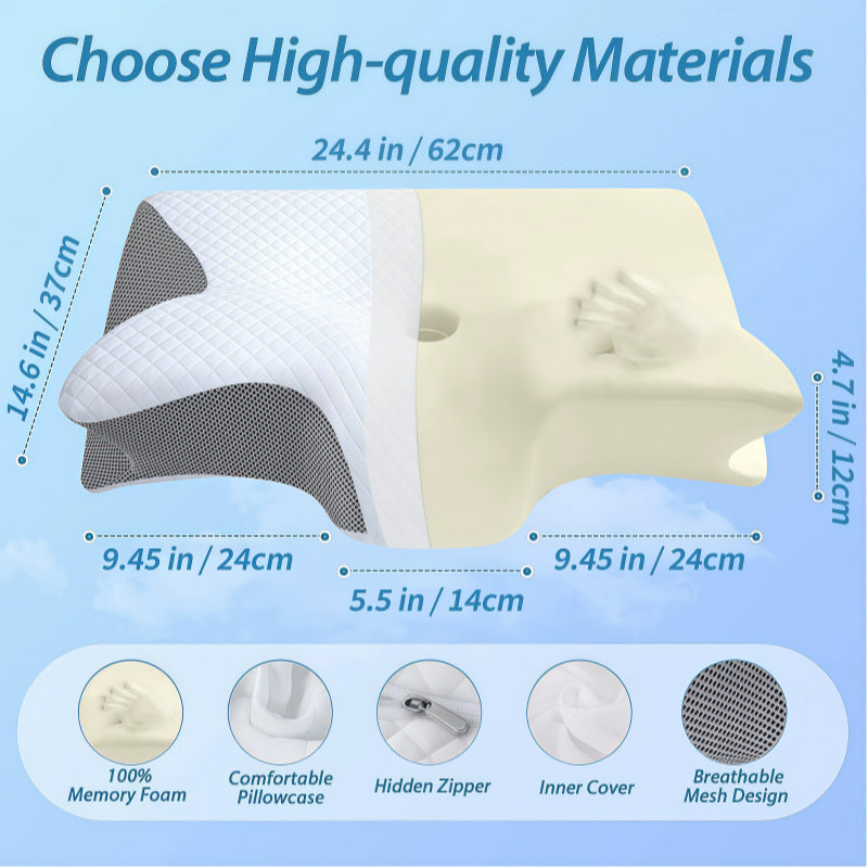 Ergonomic Memory Foam Neck Support Pillow