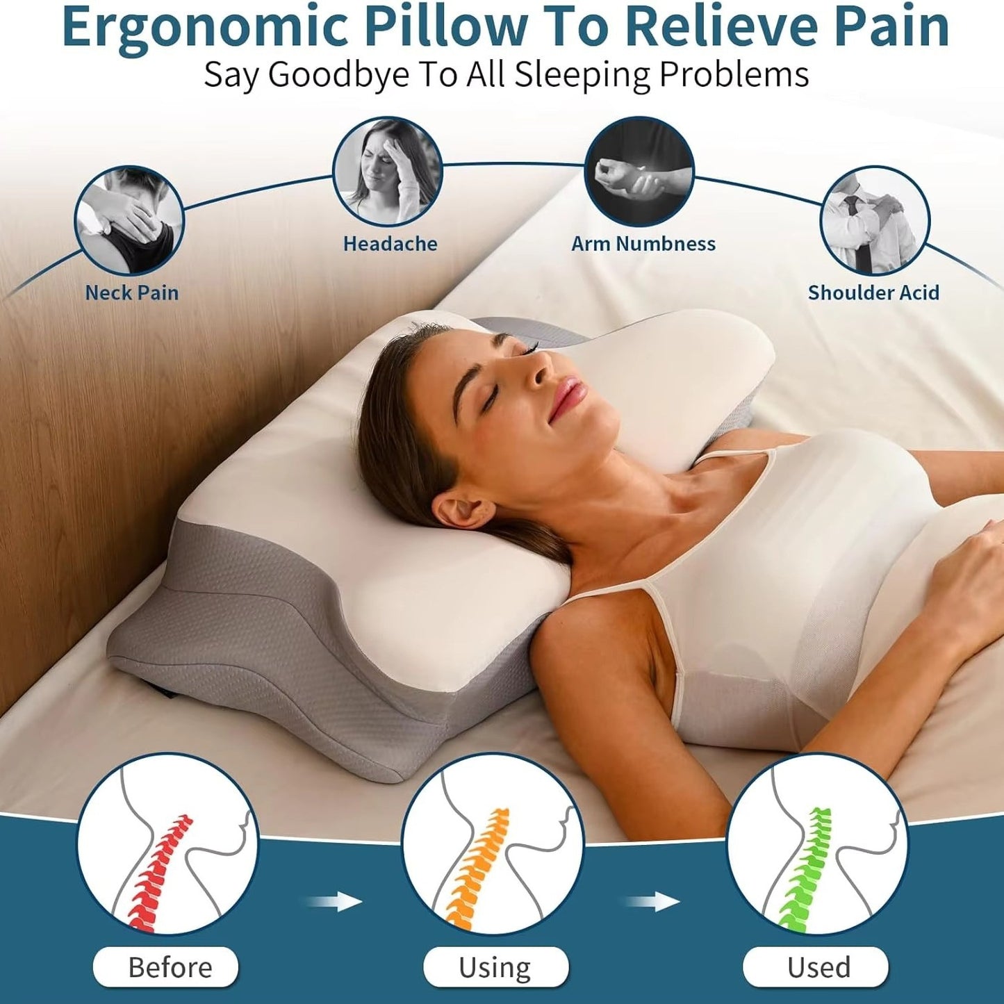 Ergonomic Memory Foam Pillow for Side Sleepers