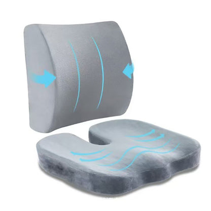 Ergonomic Memory Foam Seat Cushion with Lumbar Support
