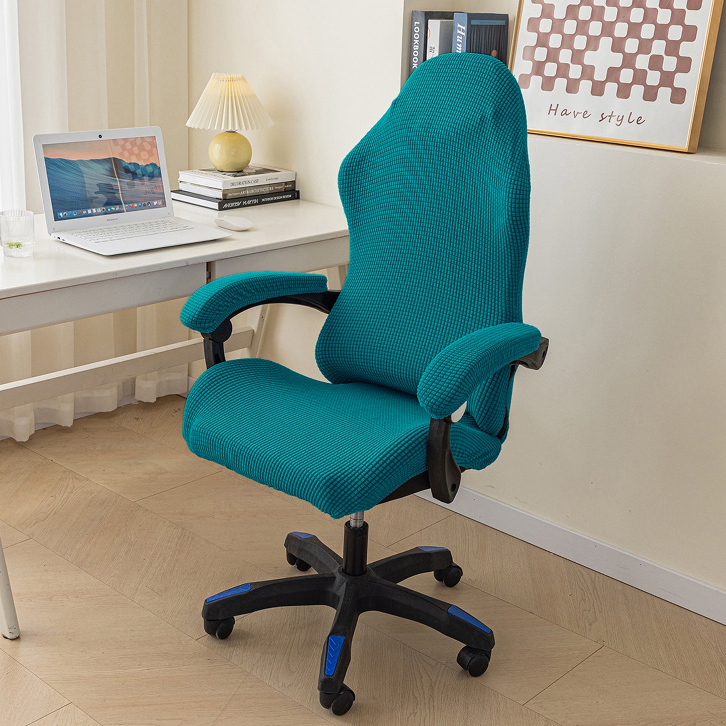 Ergonomic Swivel Gaming Chair Cover with Breathable Fabric