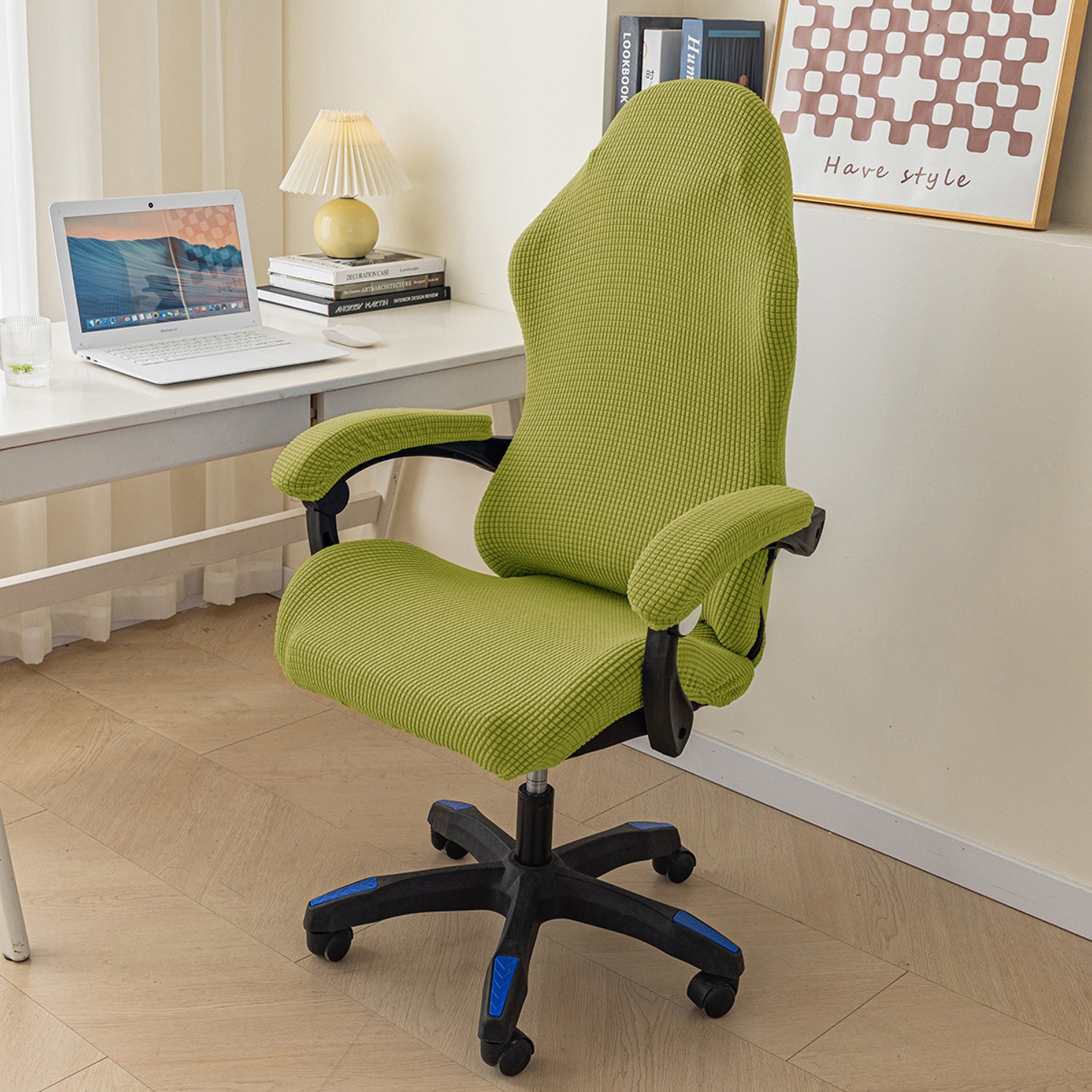 Ergonomic Swivel Gaming Chair Cover with Breathable Fabric