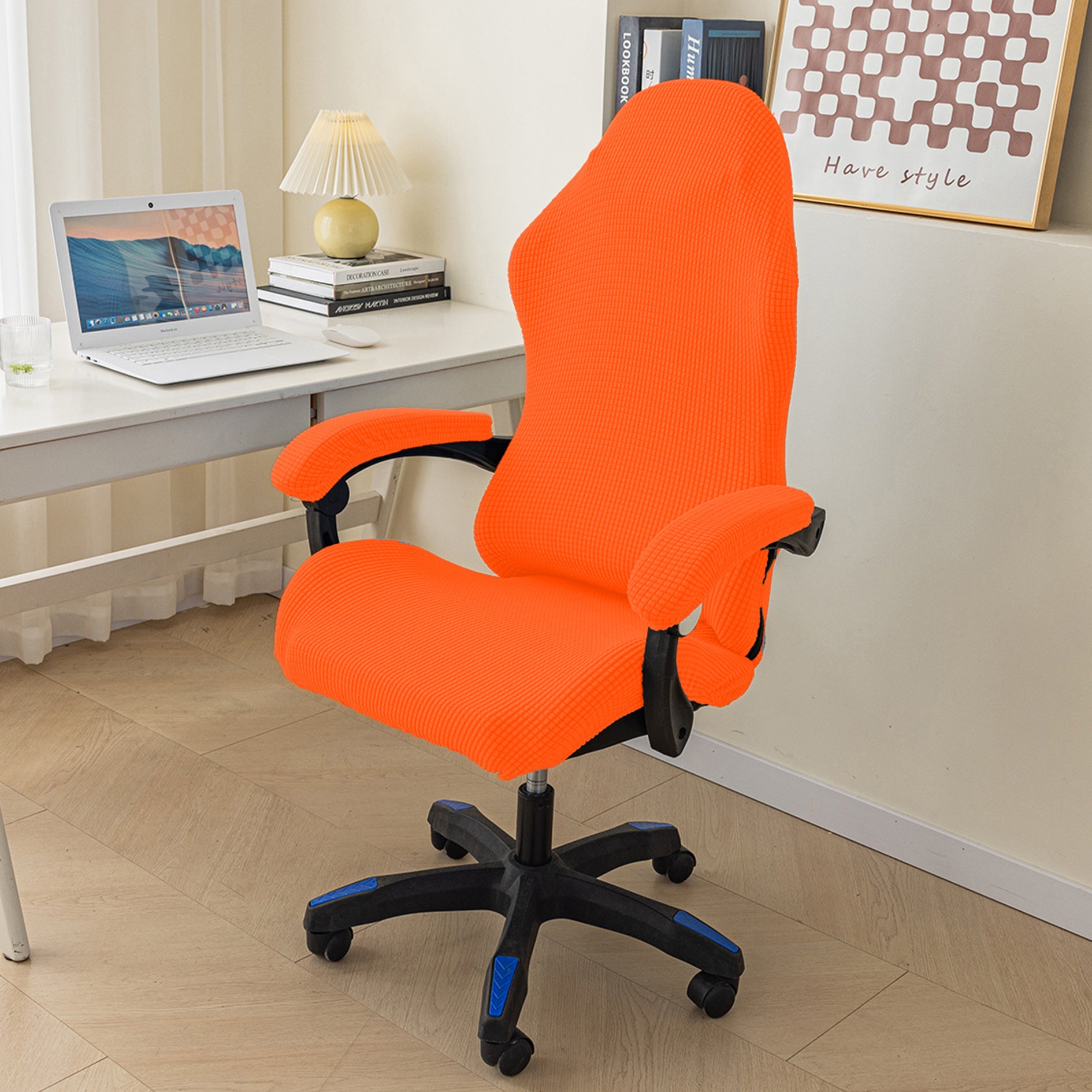 Ergonomic Swivel Gaming Chair Cover with Breathable Fabric