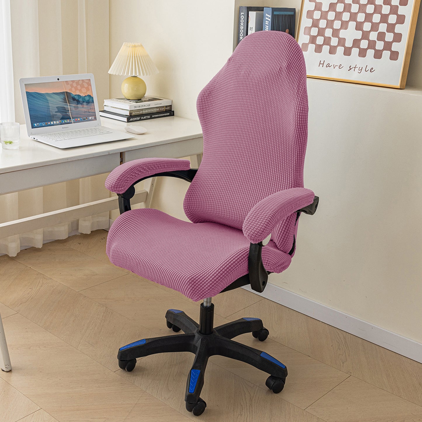 Ergonomic Swivel Gaming Chair Cover with Breathable Fabric