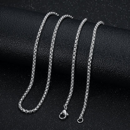 Etched Text Stainless Steel Necklace Pendant and Keychain