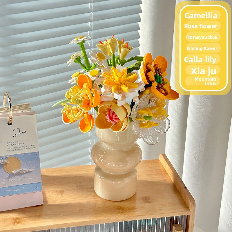 Eternal Flower Building Blocks Set with Vase