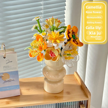 Eternal Flower Building Blocks Set with Vase