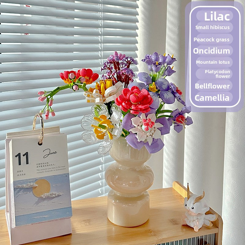 Eternal Flower Building Blocks Set with Vase