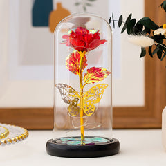 Color gold rose + lights + butterfly