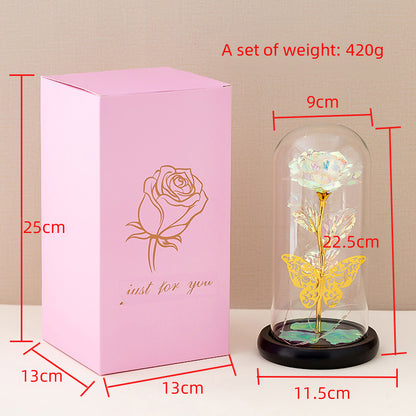 Eternal flower glass cover