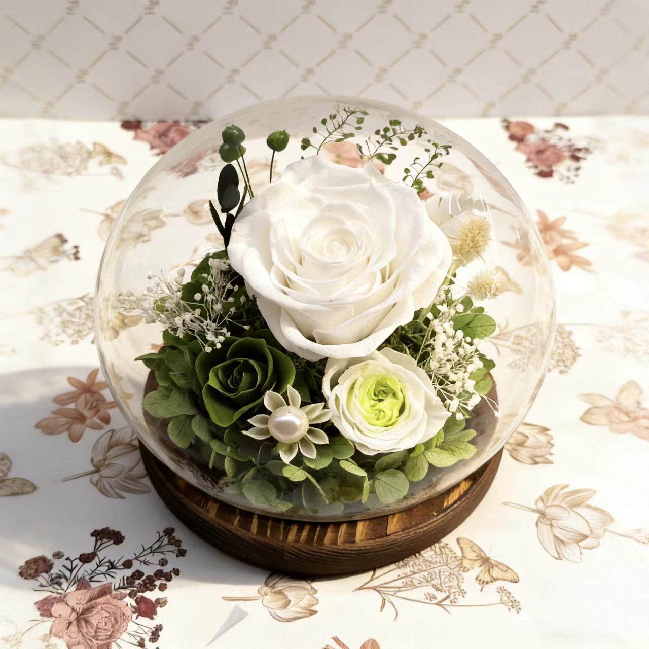 Eternal Flower Glass Dome Rose Gift