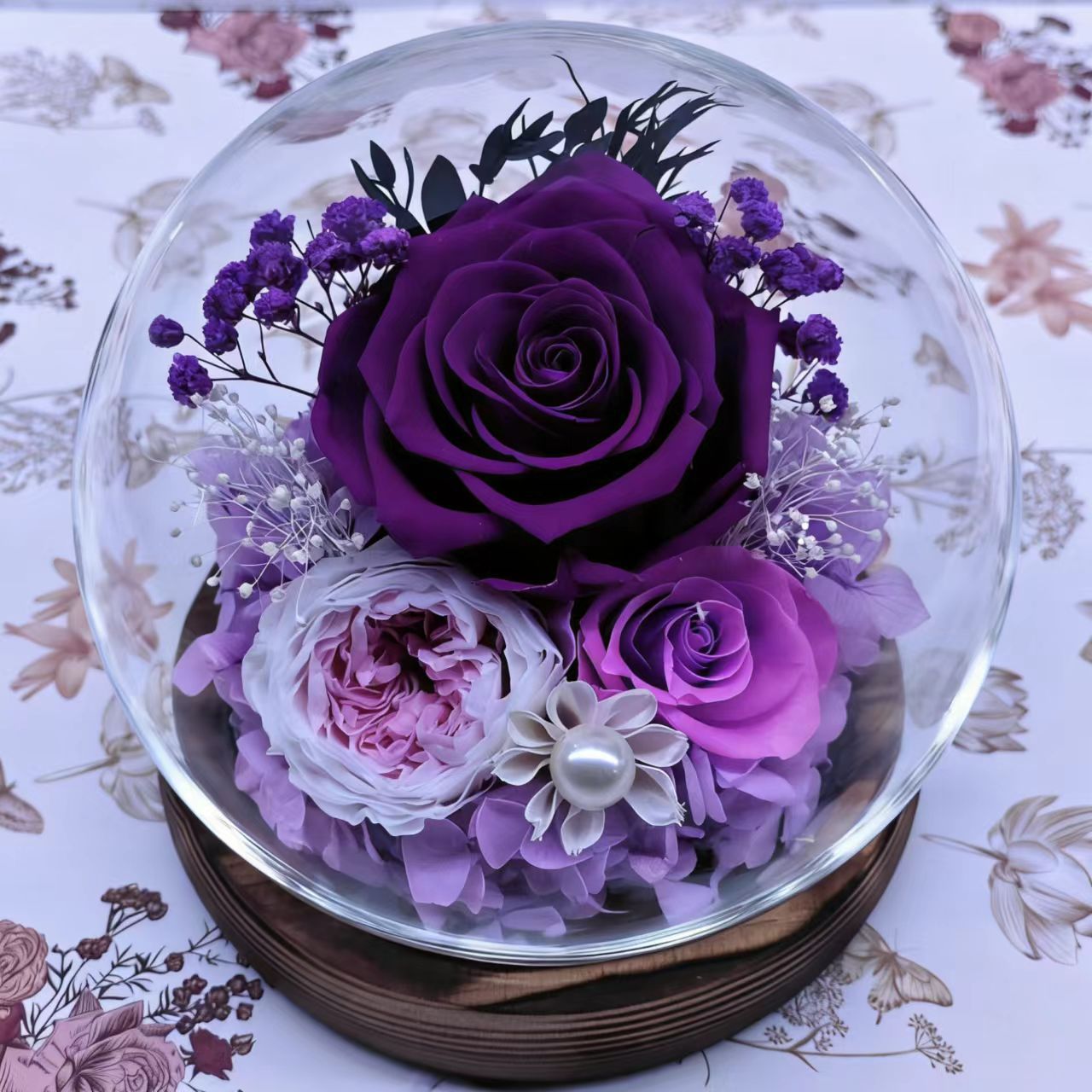 Eternal Flower Glass Dome Rose Gift
