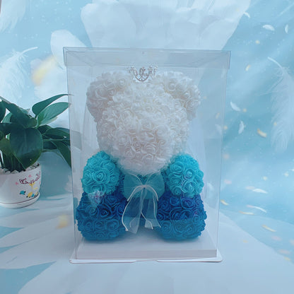 Eternal Foam Rose Bear with Decorative Accessories
