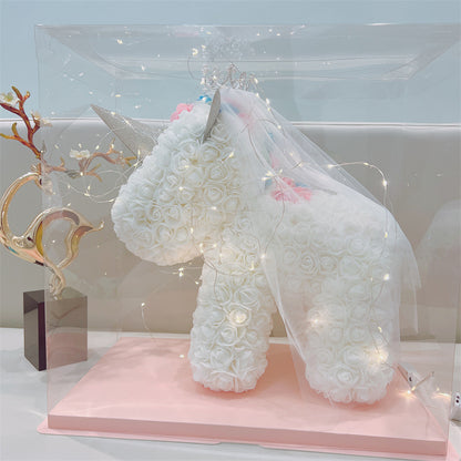 Eternal Foam Rose Bear with Decorative Accessories
