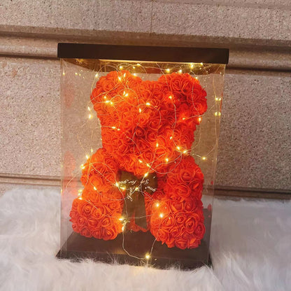 Eternal Foam Rose Bear with Decorative Accessories